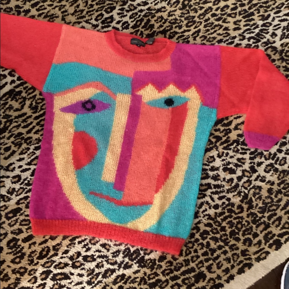 Jeanne Pierre grafiic mohair vintage sweater